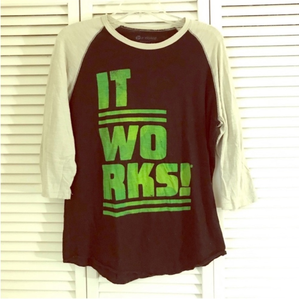 M It Works! Baseball tee 3/4 sleeve T-shirt loose fit